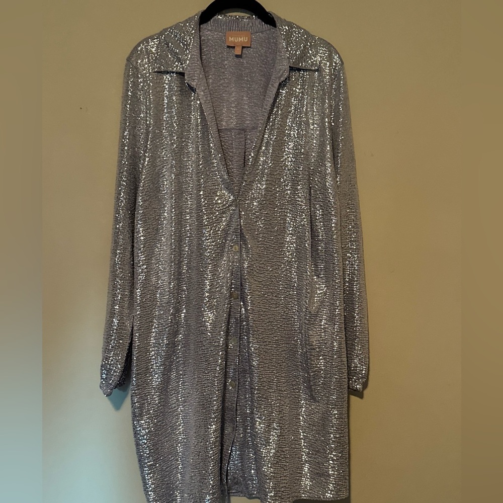 Show Me Your MuMu Silver Long Sleeve Dress